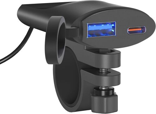 KAL-Prise USB pour moto, PD type C et Quick 3.0, chargeur de téléphone portable avec étanchéité pour moto 12 V   24 V