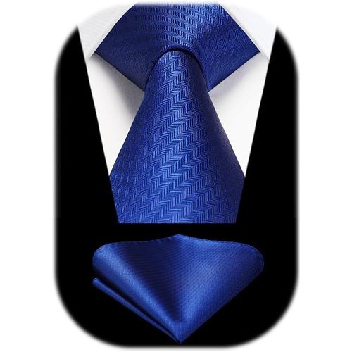 Kalanka-Cravate Homme Plaid Mariage Élégant Cravates Et Pochette Classique Ensemble De Cravate Mouchoir À Motif Pied-De-Poule D'affaires