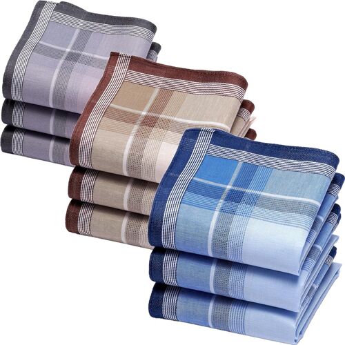 Kalanka-Grands Mouchoirs Homme Traditionnels - Grande Taille 40cm X 40cm - 100% Coton - Liteaux Colorés - Modèle Max
