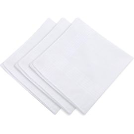 Kalanka-Lot De 3 Mouchoirs Blancs Pour Homme, En Coton Biologique, 40 X 40 Cm, Mouchoirs Doux En Pur Coton, Pour Homme Et Femme, Blanc., 40 * 40 Cm