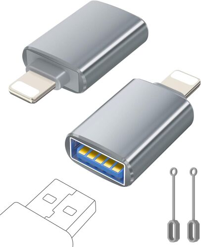 Adaptateur Lightning vers USB, Câble Lightning Mâle vers USB Femelle pour iPhone 14 13 12 11 Pro Max, Adaptateur OTG iPhone pour avec Clé USB, Souris, Clavier, Concentrateur, Appareil Photo