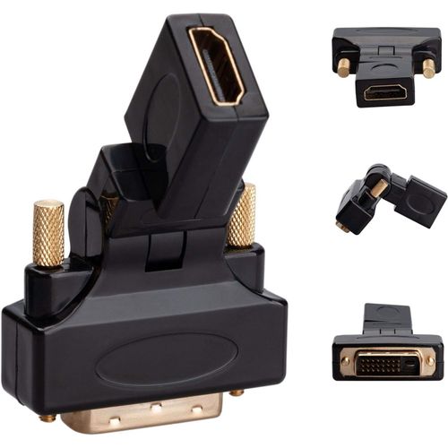 KALANKA-Adaptateur Hdmi à DVI (DVI-D Dual Link 24+1) Adaptateur HDMI Femme à DVI Mâle avec Cordon Plaqué Or Convertisseur 1080P Full HD Adaptor Hdmi Scart