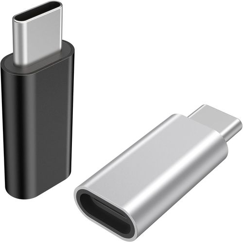 Adaptateur Lightning Vers Usb C, 2 Pièces Adaptateur Lightning Femelle Vers Usb C Mâle Pour Iphone 16/16 Pro/15 Pro Max/15 Plus, Galaxy S24/S23, Ipad, Pas Pour Audio/Otg/Écouteurs (Argent+No[Z2404]