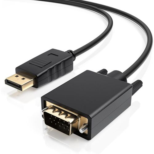 KALANKA-ViewLiteX Série | Adaptateur DisplayPort vers VGA 1,8m avec Verrouillage - Connectez Votre PC DisplayPort à Un Écran VGA, Résolution 1080p