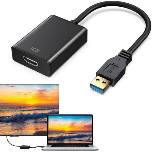 NFGR-Adaptateur Usb Vers Hdmi, Usb 3.0/2.0 Vers Hdmi Full Hd 1080P Vidéo Audio Multi Moniteur Convertisseur Adaptateur Pour Pc Hdtv Projecteur Compatible Avec Mac Os/Windows Xp/7/8/Vista/10/11