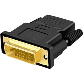 KALANKA-Adaptateur DVI vers HDMI, Bi-directionnel HDMI HDTV vers DVI Adaptateur HDMI-DVI 1080p Full HD HDMI Femelle vers Connecteur DVI-D (24+1) Mâle pour Relier des appareils HDMI à des écrans DVI