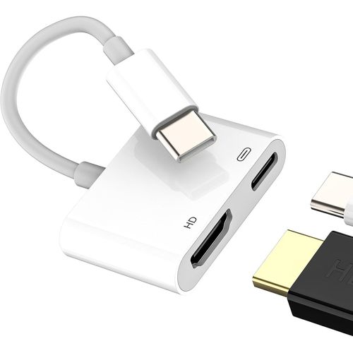 KALANKA-Adaptateur USB C HDMI Câble pour Apple iPhone 15 (2 en1) compatible pour Samsung Galaxy Display Port de TV Adaptateur vers iPad MacBook Convertisseur Hub Moniteur Type C Splitter Vidéo Type S