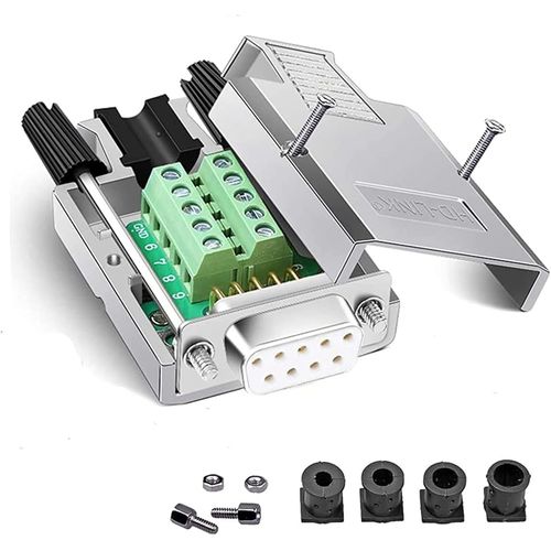 KALANKA-Connecteur Femelle DB9 sans Soudure, Coquille en Métal de 9 Broches RS232 D-SUB Adaptateur série