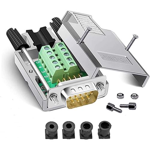 KALANKA-Connecteur Mâle DB9 sans Soudure, Coquille en Métal de 9 Broches RS232 D-SUB Adaptateur série