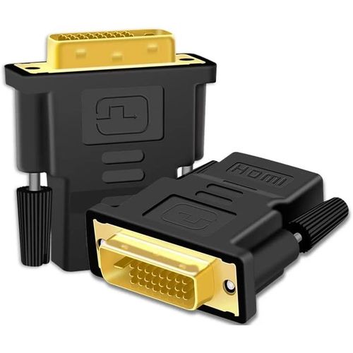 Adaptateur Dvi Mâle Vers Hdmi Femelle | Dual Link (24 + 1 Broches) | Adaptateur Bidirectionnel Dvi | 1080P Full Hdtv | Compatible Avec Ps3/Ps4, Tv Box, Blu-Ray, Projecteur | Noir