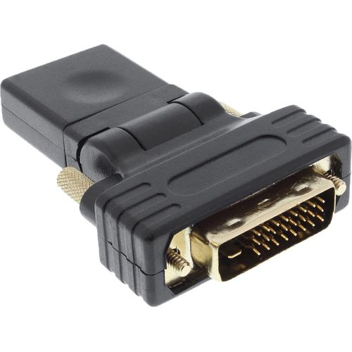 KALANKA-17660 W Adaptateur HDMI Femelle vers fiche DVI (Flexible Angle, Contacts plaqués Or, 4 K2 k Compatible)