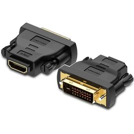 Adaptateur Dvi Mâle Vers Hdmi Femelle | Dual Link (24 + 5 Broches) | Adaptateur Bidirectionnel Dvi | 1080P Full Hdtv | Compatible Avec Ps3/Ps4, Tv Box, Blu-Ray, Projecteur | Noir