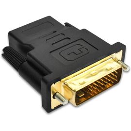 KALANKA-Adaptateur DVI vers HDMI, Adaptateur HDMI Femelle vers DVI mâle (24+1, Noir) 1080P Full HD