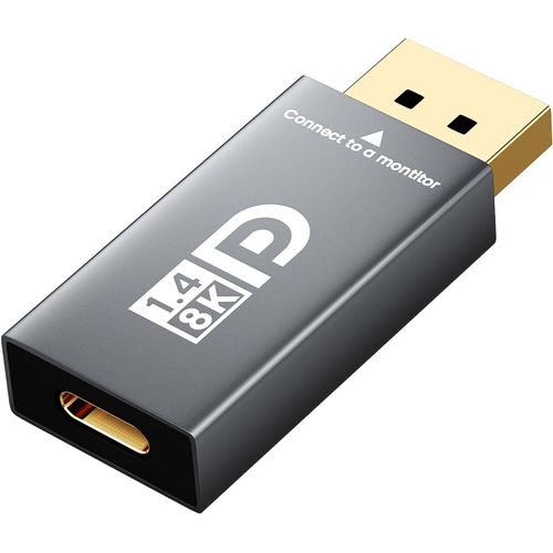 KALANKA-Adaptateur USB-C vers DisplayPort 1.4 8K @ 60 Hz, prend en charge l'adaptateur 4K @ 120 Hz Type-C vers DisplayPort, adaptateur Thunderbolt 3/4/5 vers DP, compatible avec iPhone 16/15, Galaxy