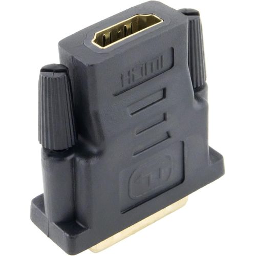 KALANKA-Adaptateur HDMI A Femelle vers DVI-D (24+1) mâle - DVI mâle bidirectionnel vers HDMI Femelle - Contacts plaqués Or - Noir