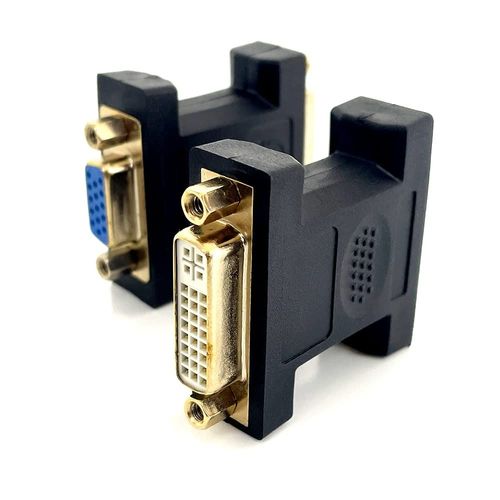 KALANKA-Adaptateur VGA vers DVI-I 15 broches VGA vers DVI-I 24+5 femelle pour PC, ordinateur portable, moniteur et projecteur