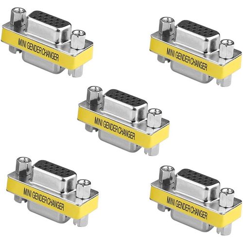 KALANKA-Lot de 5 adaptateurs de genre HD15F HD15F 15 broches VGA SVGA Moniteur D-SUB femelle vers femelle
