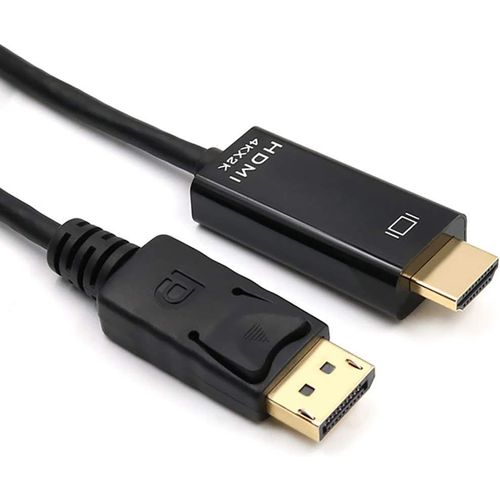 KALANKA-Câble DisplayPort 4K vers HDMI - 1,8 m - Câble haute vitesse avec transmission audio - Fiche DP vers prise HDMI - Compatible avec PC/bureau/moniteur