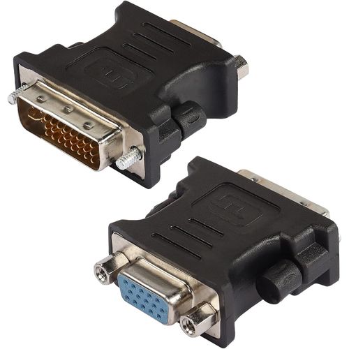 KALANKA-Adaptateur DVI vers VGA, DVI-I 24+5 Mâle vers VGA Femelle Convertisseur 1080P Full HD pour Ordinateur, Ordinateur Portable, Carte Graphique, Projecteur (Pas DVI-D 24+1) - Noir 2PCS