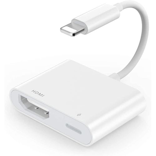 CFRY-[Certifié Apple MFi] Adaptateur Lightning vers HDMI pour iPhone, adaptateur AV numérique HD 1080p Connecteur de synchronisation d'écran ¿ Connectez l'iPhone 14 13 12 11 XS XR X 8, iPad à la TV,