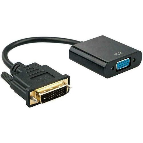 KALANKA-K30 Adaptateur DVI vers VGA DVI-I 24+1 mâle vers VGA femelle convertisseur numérique vers analogique compatible avec moniteur d'ordinateur portable Full HD 1080p