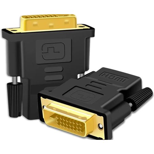 KALANKA-Lot de 2 adaptateurs DVI vers HDMI femelle vers DVI (1+24) M/F convertisseur de port HDMI avec connecteurs plaqués or