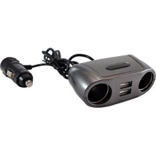Double Prise Allume-Cigare Avec 2 Prises Usb 12v 24v 2.1a Fusible 5a