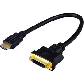 KALANKA-Câble adaptateur DVI vers HDMI bidirectionnel ¿ DVI femelle Dual Link vers HDMI mâle ¿ HDMI vers DVI câble adaptateur convertisseur prend en charge moniteur, PC, TV, machines de jeu, projecte