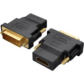 KALANKA-Lot de 2 adaptateurs DVI vers HDMI bidirectionnels mâle vers HDMI Femelle, Prend en Charge 1080p, 3D pour PS3, PS4, TV Box, Blu-Ray, projecteur, HDTV