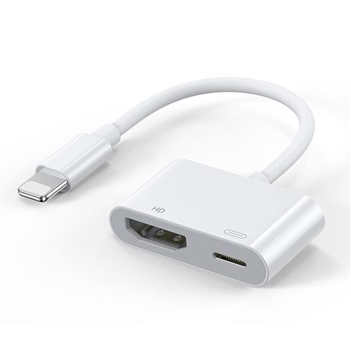 KALANKA-Adaptateur HDMI pour iPhone et iPad [Certifié MFi] Adaptateur AV Lightning HDMI 1080P numérique vidéo et Audio Synchronisation d'écran HDMI Câble Connecteur pour iPhone 14/14 Pro/12/11/13/X/X