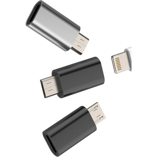 KALANKA-Adaptateur Lightning Femelle Vers Micro USB Mâle(Lotde3)Androïde Téléphone Prise Chargeur Connexion Informatique Transmission Synchrone Charge Compatible Avec Samsung Galaxy S6 S7 Edge+ S7Act