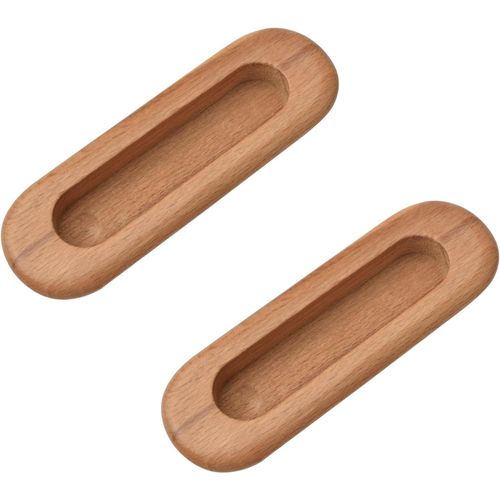 Tianyi-Lot De 2 Poignées Ovales Encastrées En Bois Dissimulées, Poignées De Porte Coulissante Encastrée Pour Porte Coulissante De Grange, Armoire, Tiroir
