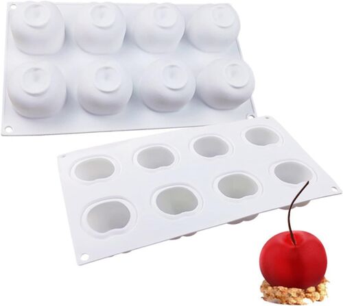 Kalanka-Moule En Silicone Pour Fruits, Pomme, Fraise, Cerise, Pêche, Orange, Poire - Pour La Fabrication De Bombes Au Chocolat Chaud, De Gâteaux, De Gelée, De Mousse Dôme (Cerise)