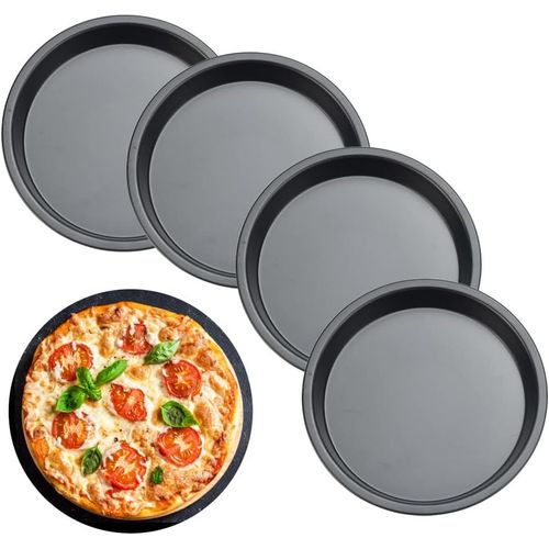 Tianyi-Lot De 4 Plats À Tarte Individuels - Mini Plats À Tarte De 15,2 Cm - Moules À Tarte Ronds Antiadhésifs Pour Cheesecakes, Tarte, Pizza