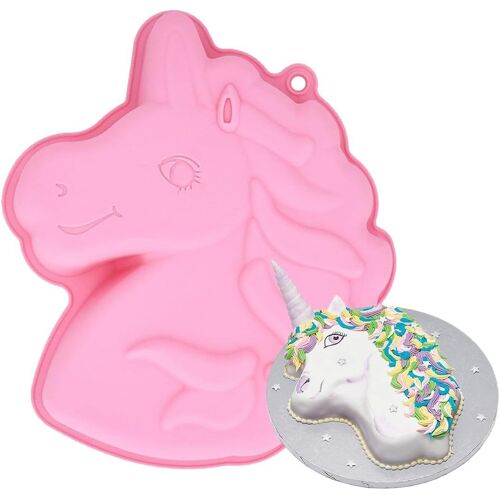 Jexnovashop-Moule À Gâteau Licorne Licorne Rose, Licorne Rose Moule À Gâteau, Moulle Silicone Licorn, Moule Forme Licorne Pour Gâteau, Crème Glacée, Chocolat Pudding Bpa Libre Sans Bpa