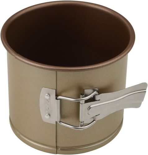 Jexnovashop-7310 Petit Moule À Panettone Et Pain Complet - Bords Hauts, Charnière, Antiadhésif - Acier, Céramique, Doré - 12 X 10 Cm - Fabriqué En Allemagne, Garanti 10 Ans