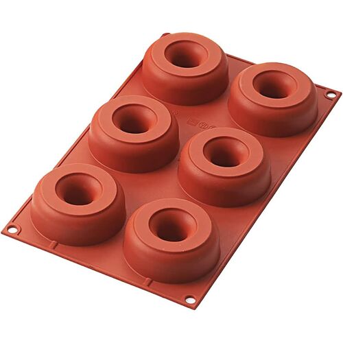Ershi-Silikomart | Moule En Silicone Pour Monoportions Donuts, Antiadhésif, 4 Cavités, Paquet De 10 Moules À Gâteaux, Ø 75 H 28 Mm[436]