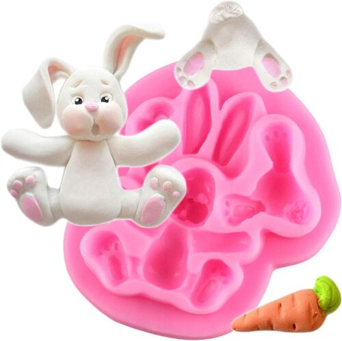 Kalanka-Moule En Silicone 3d Lapins Pâques Bunny Fondant Gâteau Cupcake Décoration Outils Chocolat Moules Cuisine