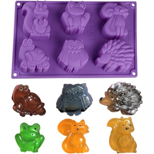 Ershi-Moule À Gâteau En Silicone 6 Cavités Forme De Rainure De Animal - Antiadhésif Moules À Forme Spécifique De Cuisine Moule En [549]