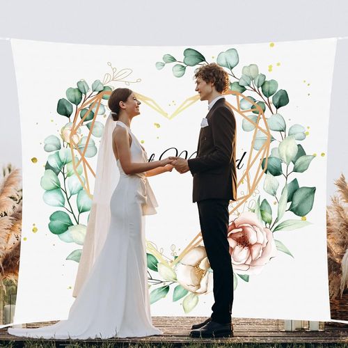 Teppd-Grand C?ur De Mariage À Découper - 200 X 180 Cm - Décoration De Mariage Avec 2 Ciseaux - Pour Mariage, Cadeau, Jeu De Mariage
