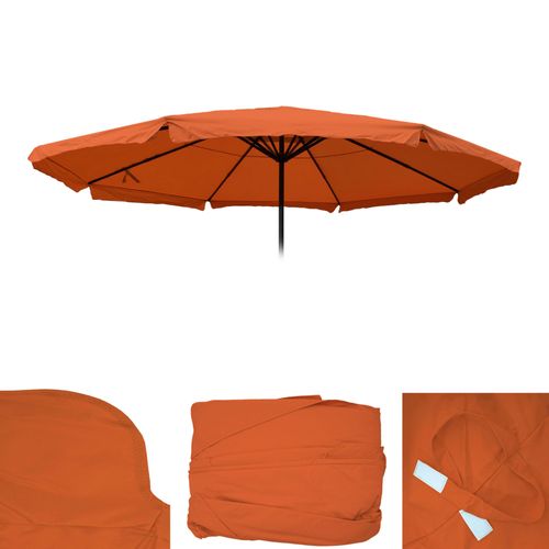 Toile Pour Parasol Meran Pro, Parasol De Marché Gastronomique Avec Volant Ø 5m, Polyester   Terre Cuite