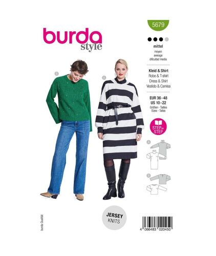 Patron Burda 5679 - Pull - Robe