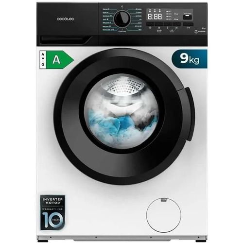 Cecotec Lave-linge 9 kg a chargement frontal Bolero Dresscode 9300 Inverter Max A. 1950 W, 1400 trmin, 15 programmes, Moteur Invert