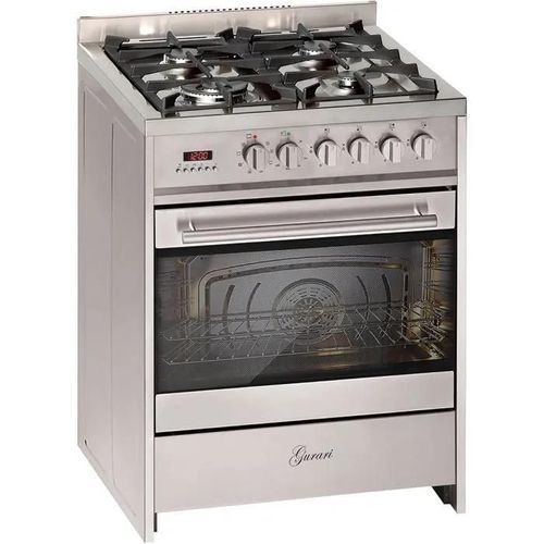 Gurari Cuisiniere a gaz avec four electrique GCH E 610 X Cuisiniere 60 cm en acier inoxydable Cuisiniere avec gaz naturel ou pro