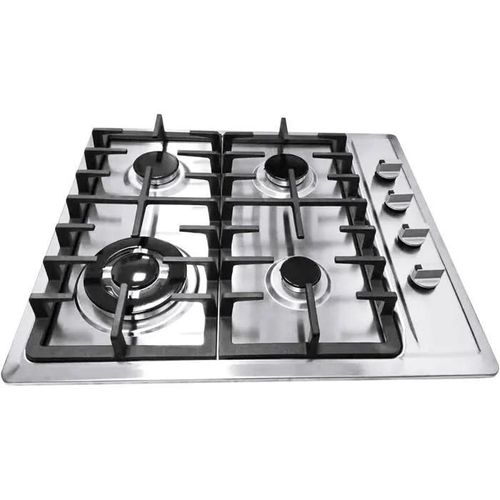 Cuisiniere a gaz integree, a 4 feux, gaz naturel, propane, encastrable pour gaz naturel, propane, en acier inoxydable, protection th