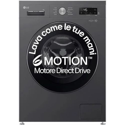 LG F4NX1009NMB Machine a Laver 9kg Chargeur Frontal Serie X1, Classe A, 1400 Tours WiFi, 6 Motion Direct Drive, Lavage a vapeur, All
