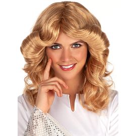 Jum-| Perruque Blonde Années 70 Pour Femme Disco,Abba,Bee Gees,Décennies,Accessoire Pour Déguisement-Déguisements Amusants Pour Vos Soirées.