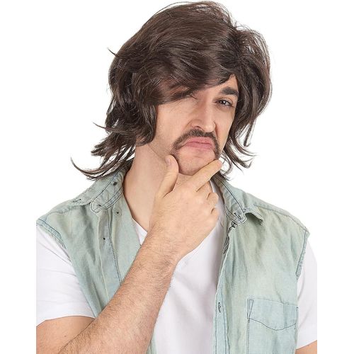 Jum-Perruque Dragueur Années 70's Homme-Mulets/Nuques Longues