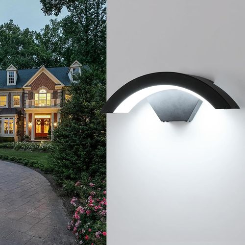 Jum-Applique Murale Led Exterieur/Intérieur,24w 2700lm Lampe Murale Moderne Ip65 Étanche,Spot Led Extérieur Noire Pour Cour Jardin Terrasse Entrée Garage,Blanc Froid 6500k