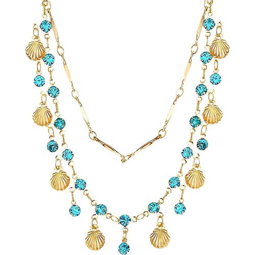 Jum-1 Pièces Collier Superposé En Or Pour Femme,Chaîne En Or Et Longues Chaînes Avec Pendentif,Chaîne En Or Délicate À Double Rangée